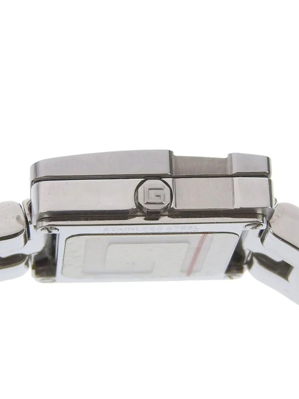 Gucci Square Stainless Steel Quartz Analog Display Black Dial Watch